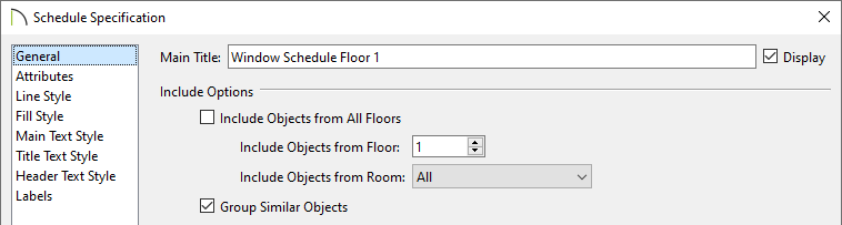 Uncheck Include Objects from All Floors on the General panel