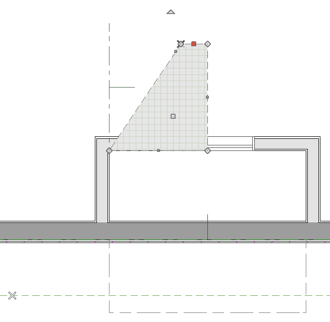 Reshape roof plane to roof intersection point