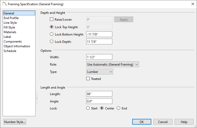 Specify the depth to be the same as your existing floor structure.