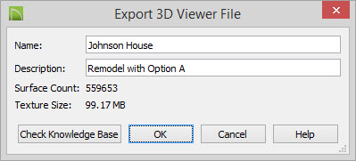 Export 3D Viewer File dialog
