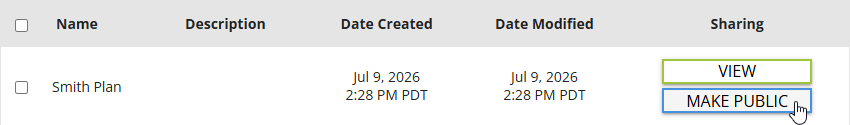 Selecting the Make Public button for a 3D Viewer model file