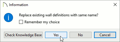 Replace existing wall types dialog.