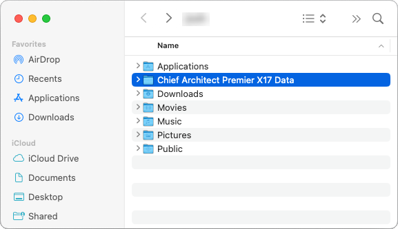 Newly created Data folder in Finder window