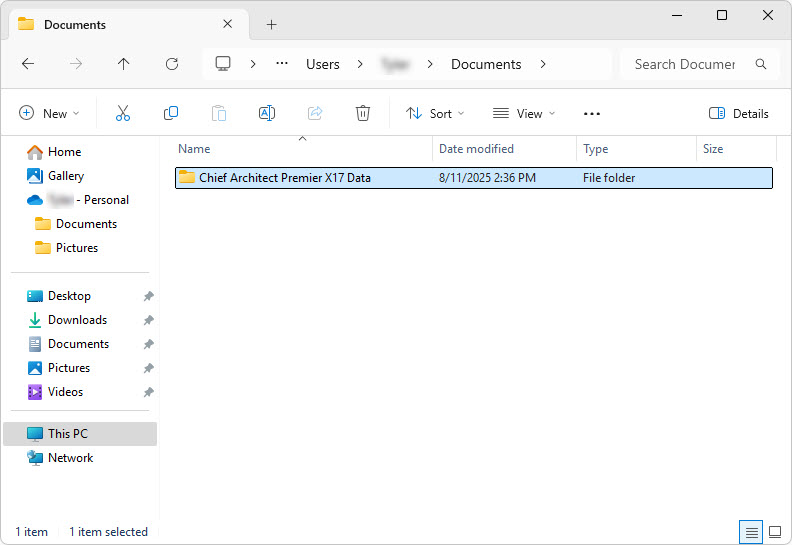 In your local documents folder, right-click and paste the X17 data folder.