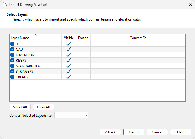 Choose the Layer properties for the imported file.