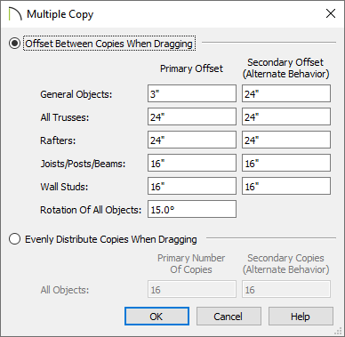 Multiple Copy dialog