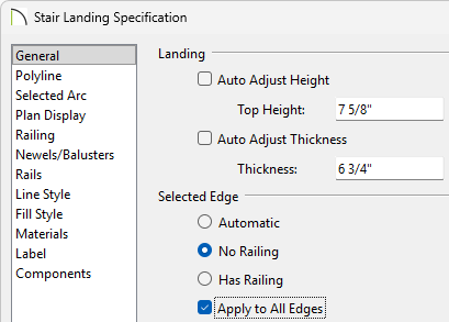 Stair Landing Specification