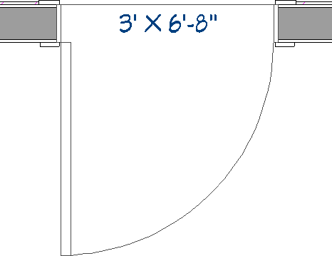 Door label displaying unit symbols