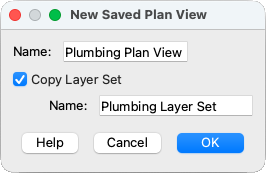 "Plumbing Plan View" specified in the Name field of the New Saved Plan View dialog