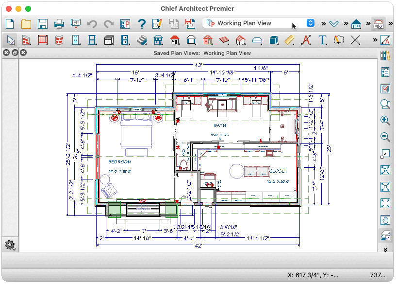 Using the Saved Plan View Control tool to switch between Saved Plan Views