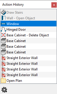 Clicking on a gray line item to redo actions 
