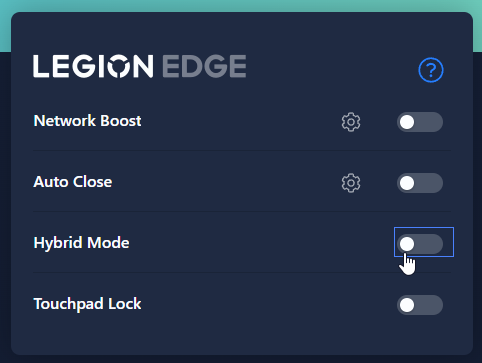 Hybrid Mode toggle disabled
