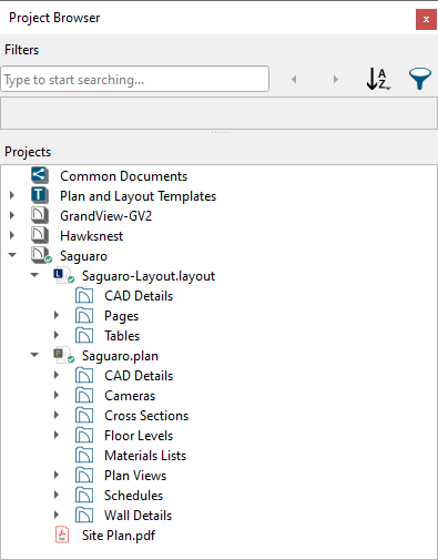 Subfolders located in plan and layout files
