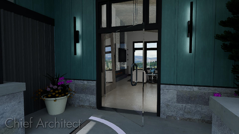 Pivot Door Leading to Interior of House