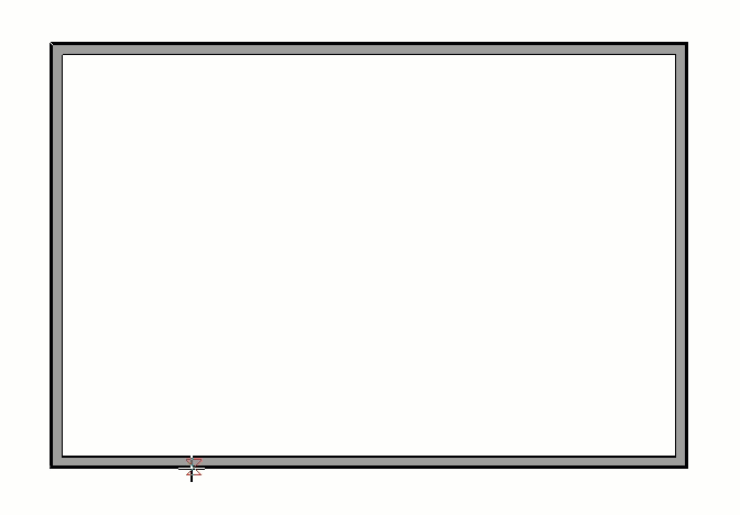 Start the ceiling plane from the outside of the wall.