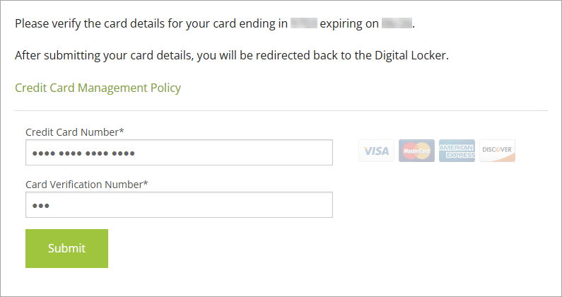 Veridy the card details when changing the payment method