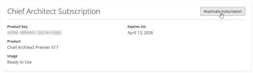 Click the Reactivate Subscription button