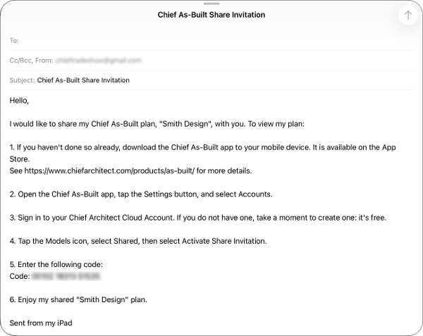 Share Invitation email