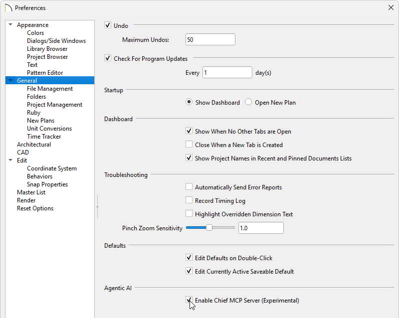 Check the Enable Chief MCP Server box in Preferences