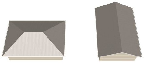 A view of Hip and Gable roofs drawn manually. Hip and Gable roofs drawn manually.