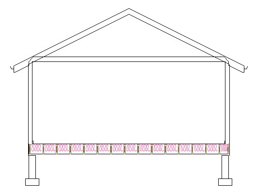 Insulation showing in Cross Section view Cross Section of house showing insulation in the floor platform