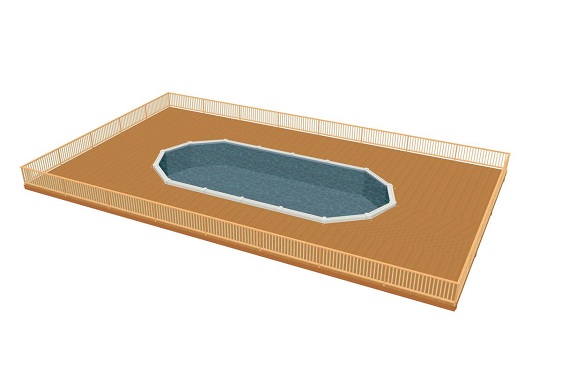 Perspective Full Overview Perspective Full Overview of pool inside of the deck